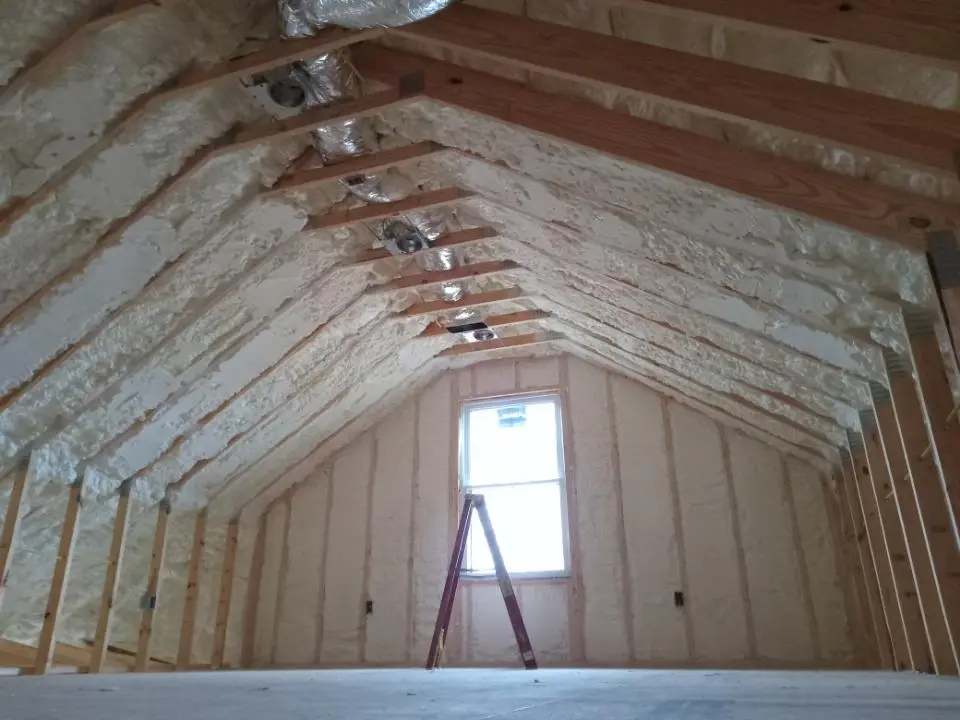 Spray foam roofing application for Crawl Space Insulation project in Minneapolis